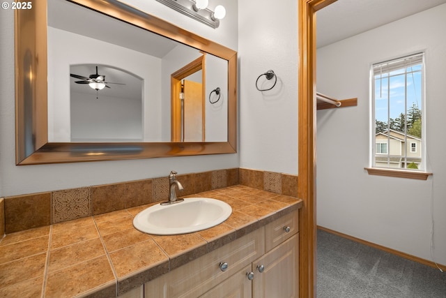 651 NE Anderson Rd, Gresham, OR 97030 - bathroom with vanity and a ceiling fan