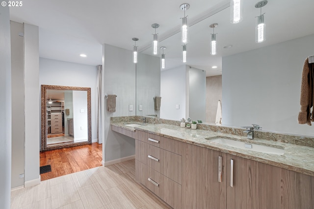 34926 SW Johnson School Rd, Cornelius, OR 97113 - full bath with double vanity and recessed lighting