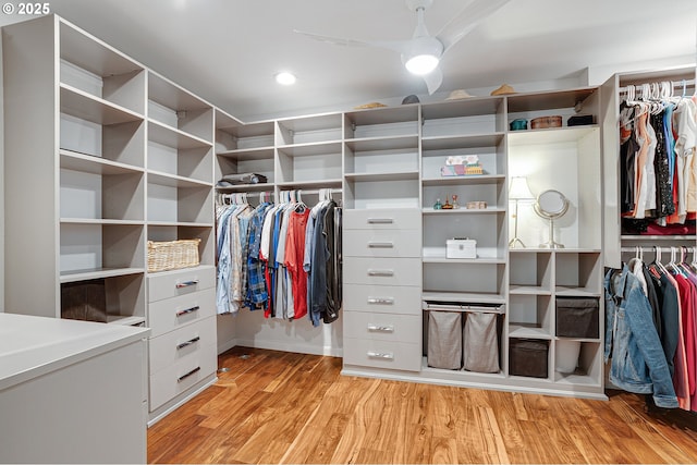 34926 SW Johnson School Rd, Cornelius, OR 97113 - walk in closet with light wood-type flooring and a ceiling fan
