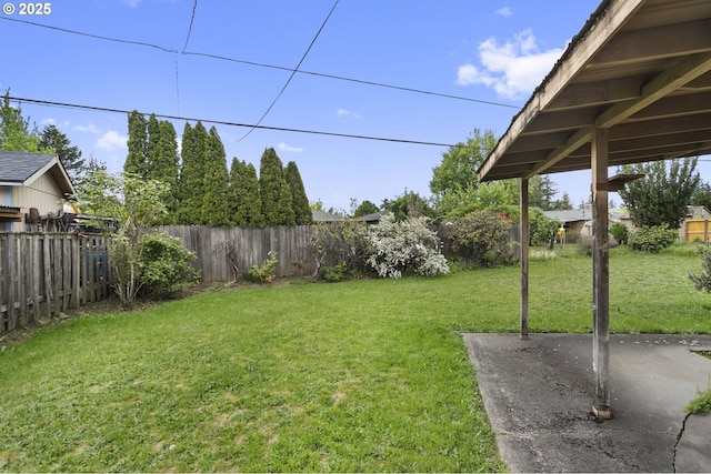 view of yard with a patio