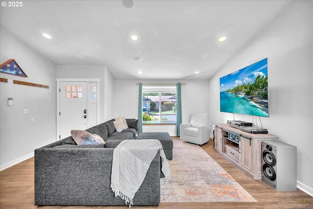 18365 SW Springfield St, Beaverton, OR 97078 - living area with light wood-type flooring, recessed lighting, and baseboards