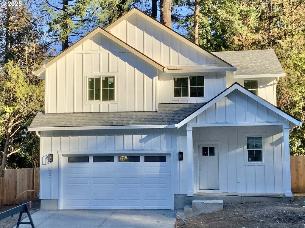 view of front of house with a garage