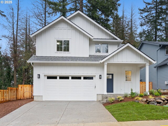 view of front of house with a garage