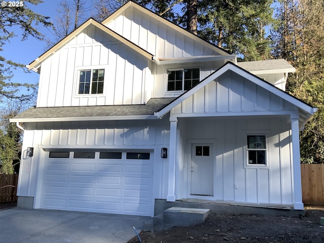 view of front of house with a garage