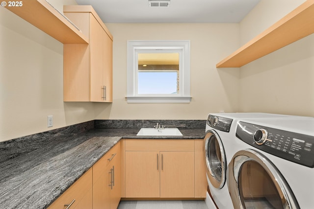 4018 NW Riggs Dr, Portland, OR 97229 - laundry area with separate washer and dryer, visible vents, and a sink