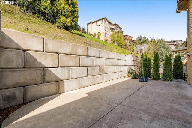 4018 NW Riggs Dr, Portland, OR 97229 - view of patio / terrace featuring a residential view and fence