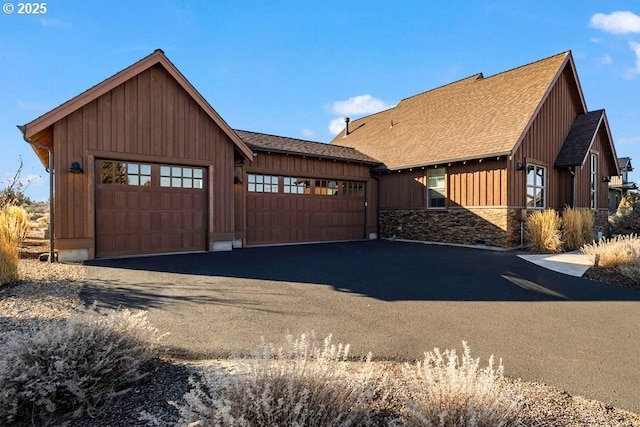 exterior space featuring a garage