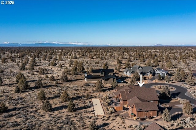 aerial view with a mountain view