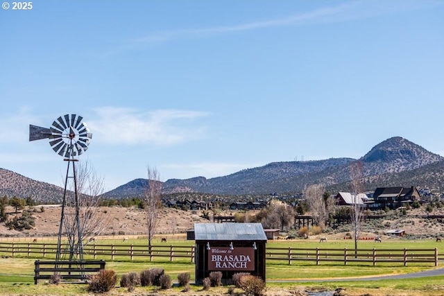 mountain view with a rural view