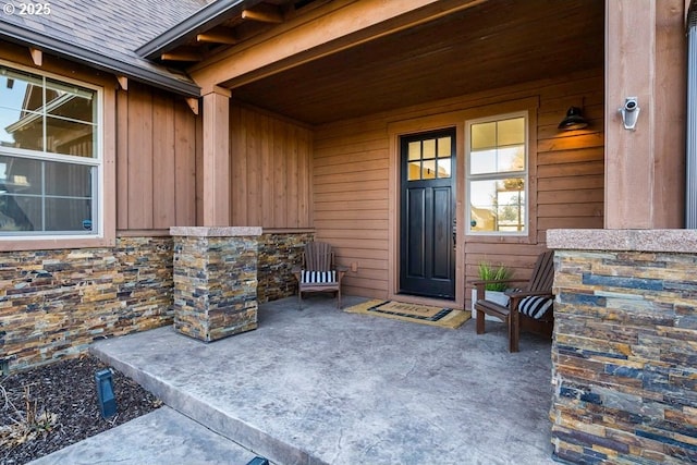 property entrance with a porch