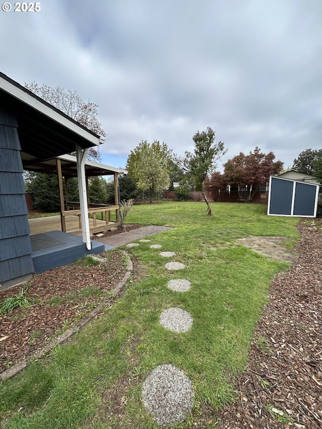 9804 NE 2nd St, Vancouver, WA 98664 - view of yard with a storage shed and an outdoor structure