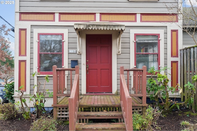 view of doorway to property