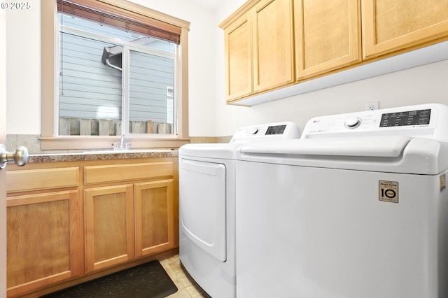 403 W Oxford St, Newberg, OR 97132 - washroom featuring cabinet space and washing machine and clothes dryer