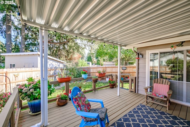 wooden deck with fence