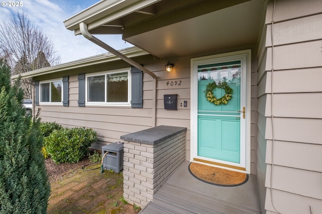 view of doorway to property