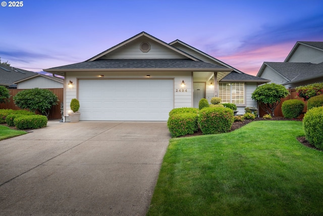 2494 Cubit St, Eugene, OR 97402 - single story home featuring concrete driveway, a shingled roof, and an attached garage