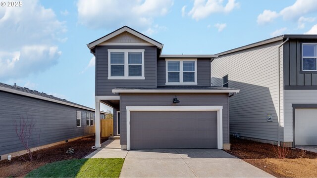 view of front of home with a garage