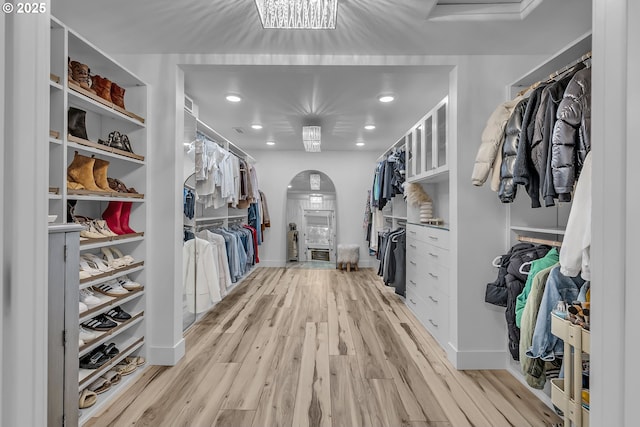 2646 N Lambert St, Cornelius, OR 97113 - spacious closet featuring light wood finished floors and arched walkways