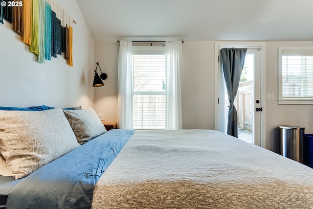 bedroom featuring access to outside