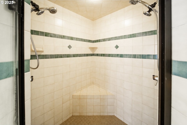 full bath with a shower stall