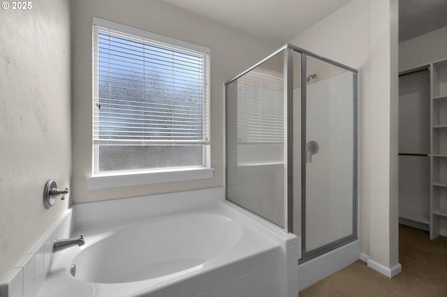 3435 Meadow View Dr, Eugene, OR 97408 - full bath with a garden tub and a stall shower