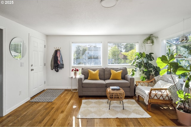 7615 SE 66th Ave, Portland, OR 97206 - living room featuring wood finished floors, healthy amount of natural light, and baseboards