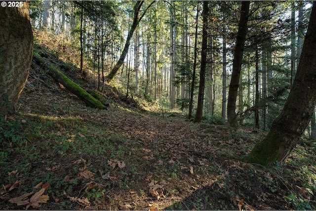 view of landscape with a view of trees