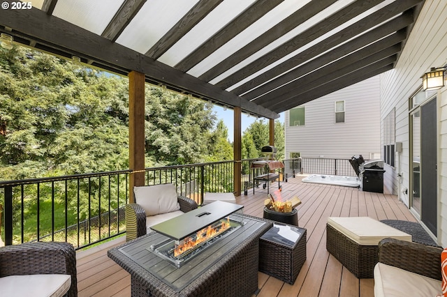 14746 SW 148th Ter, Tigard, OR 97224 - deck with a fire pit and area for grilling