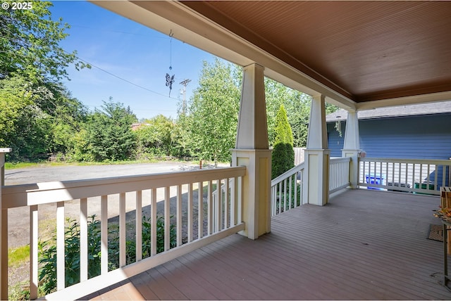 wooden deck featuring a porch