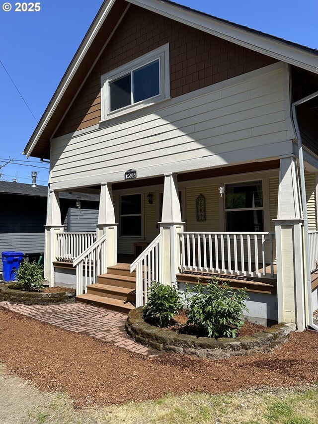 bungalow featuring a porch