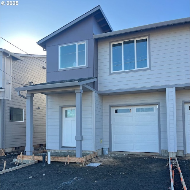 view of front of house featuring a garage