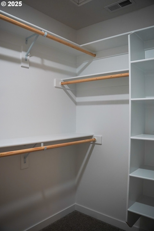 spacious closet with visible vents