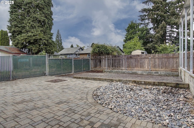 view of patio featuring a fenced backyard
