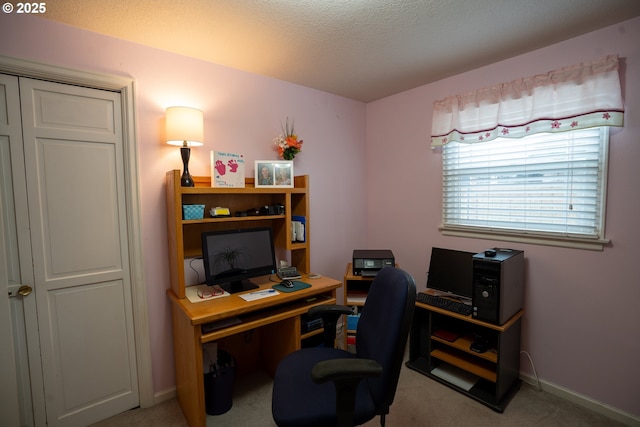 2580 Elysium Ave, Eugene, OR 97401 - home office featuring carpet flooring, baseboards, and a textured ceiling