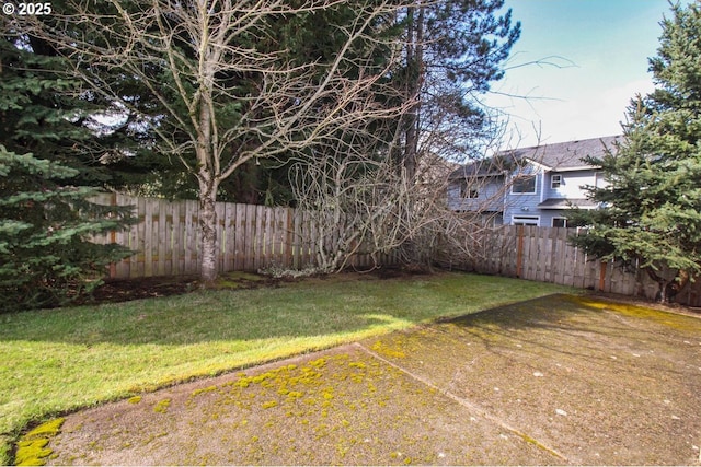 view of yard with fence