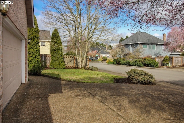 view of yard with fence