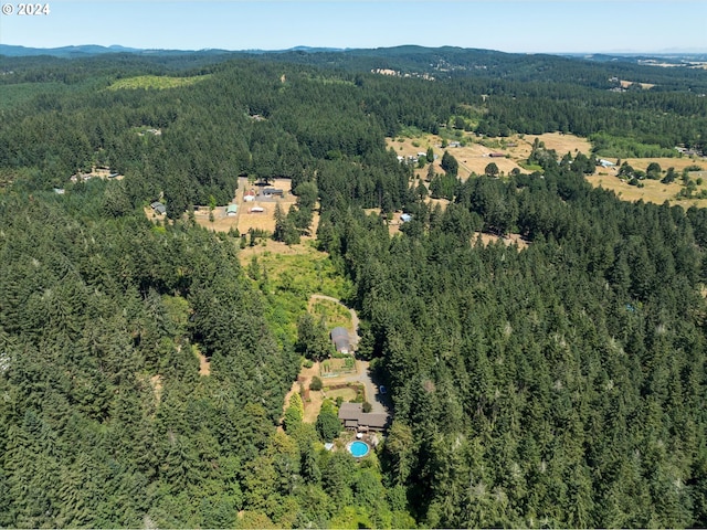 bird's eye view with a forest view