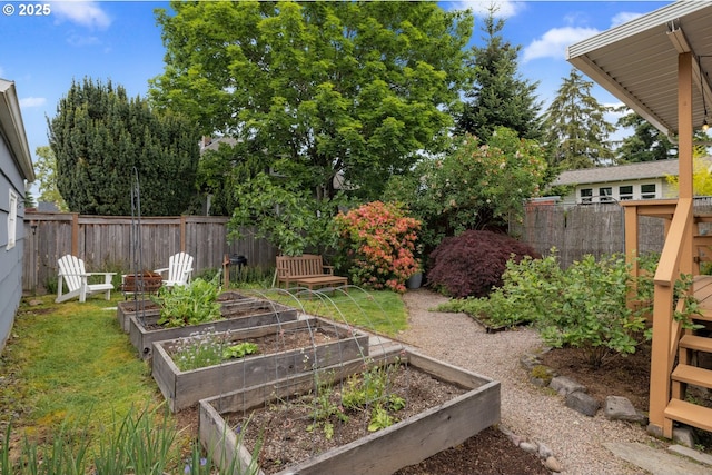 view of yard featuring a vegetable garden