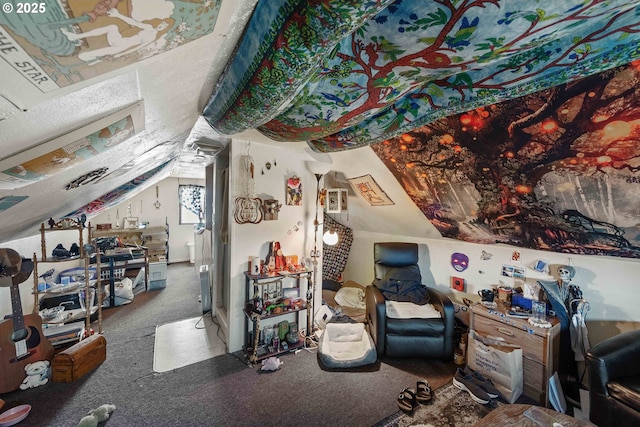 bonus room with carpet and vaulted ceiling