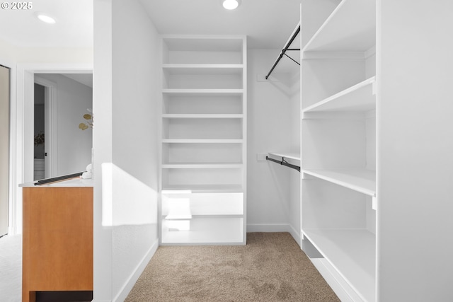 spacious closet with carpet floors