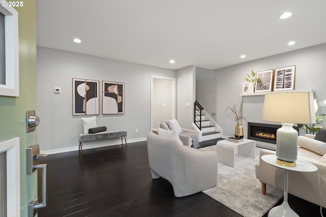 living room featuring wood-type flooring