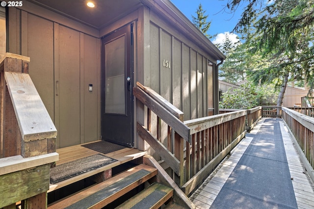 151 Treehill Loop, Eugene, OR 97405 - doorway to property featuring board and batten siding
