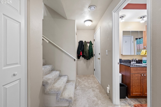 151 Treehill Loop, Eugene, OR 97405 - staircase featuring carpet floors