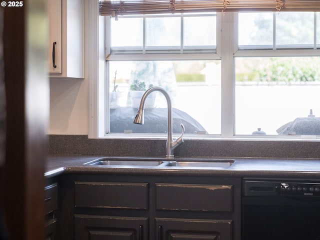 611 NW 4th Pl, Battle Ground, WA 98604 - kitchen with black dishwasher, dark countertops, and plenty of natural light
