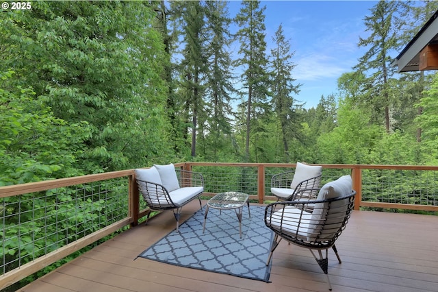 1345 Skyline Park Loop, Eugene, OR 97405 - wooden deck with a forest view