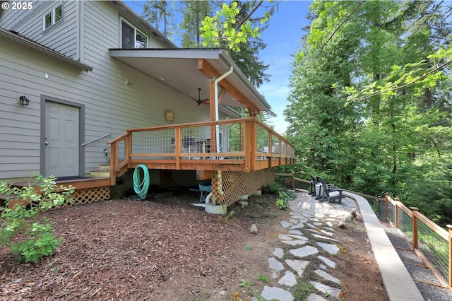 1345 Skyline Park Loop, Eugene, OR 97405 - rear view of property featuring a deck and ceiling fan