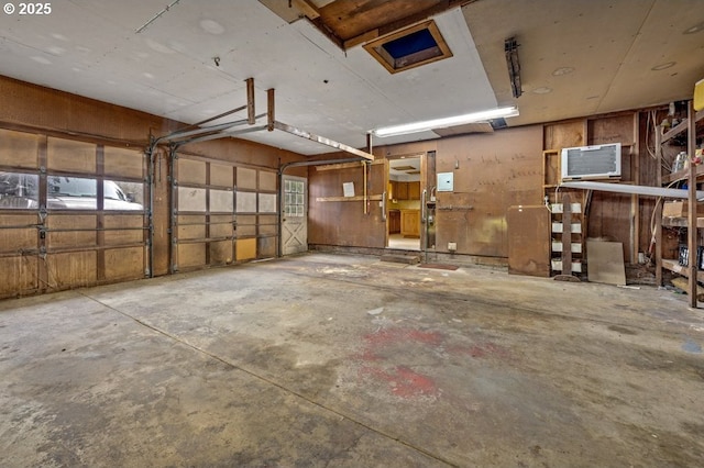 garage with a wall unit AC