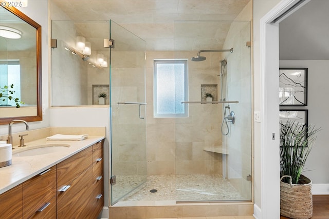 3146 NE Alameda Ter, Portland, OR 97212 - bathroom featuring vanity and a shower stall