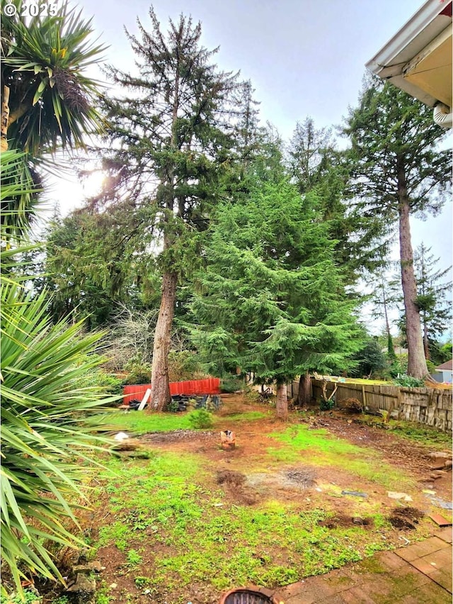 view of yard featuring fence