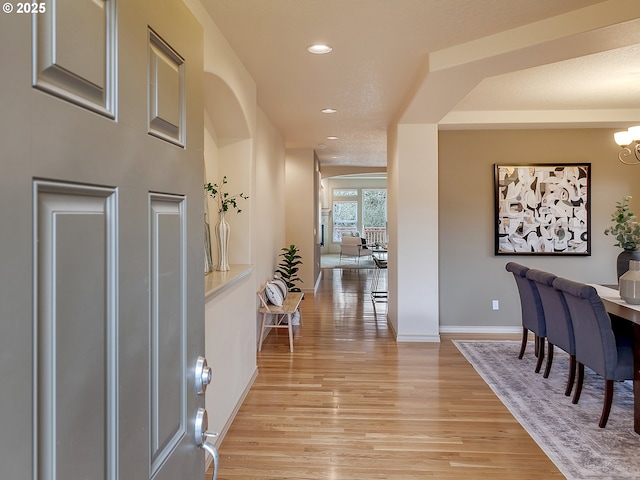 entrance foyer featuring light hardwood / wood-style flooring